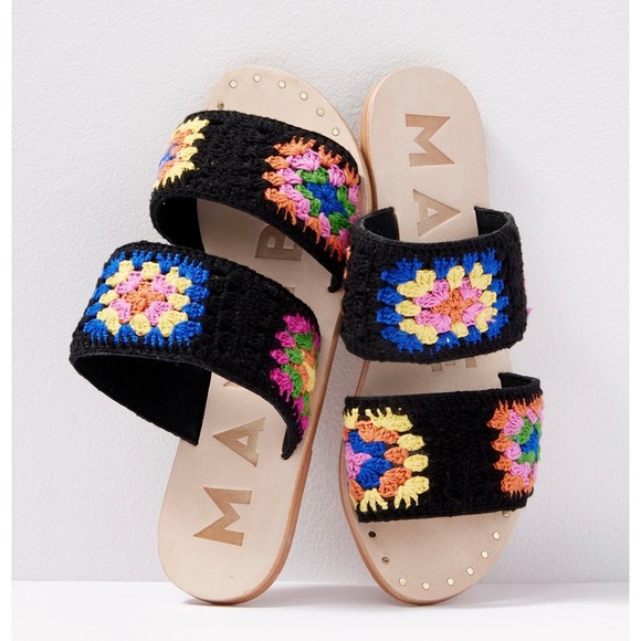 Manebi Crochet Double Strap Sandal Womens Multicolor Size EU 40 US 10 - Picture 1 of 12